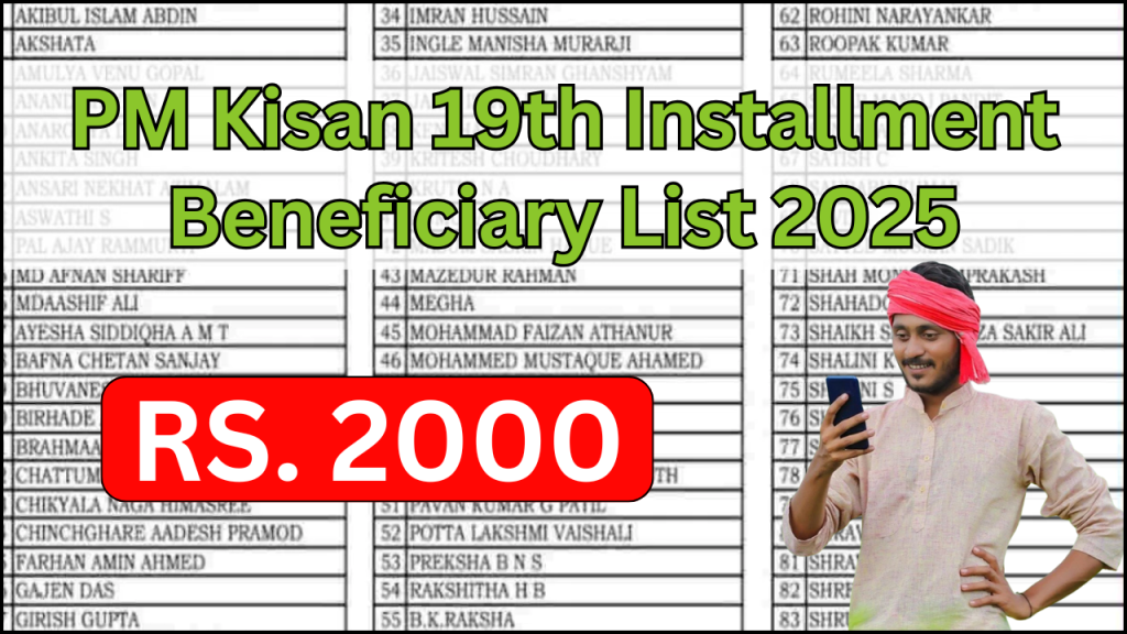 PM Kisan 19th Installment Beneficiary List 2025, Check Eligibility, Beneficiary List & Payment Date