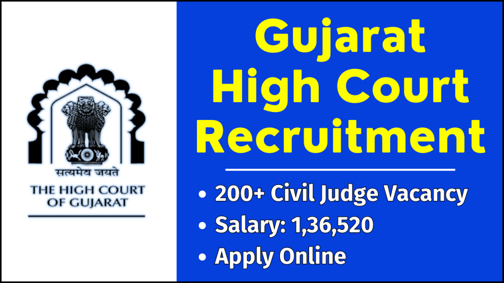 Gujarat High Court Recruitment 2025, Apply Online for 212 Civil Judge Post